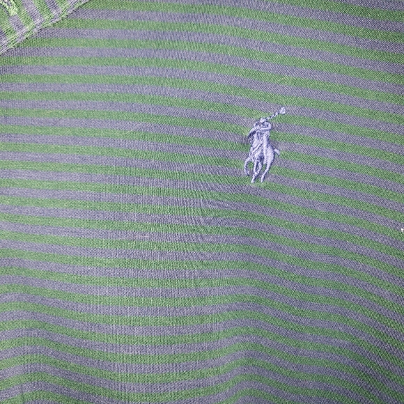 Men's Polo by Ralph Lauren polo golf shirt navy and green striped sz XL - Picture 2 of 4